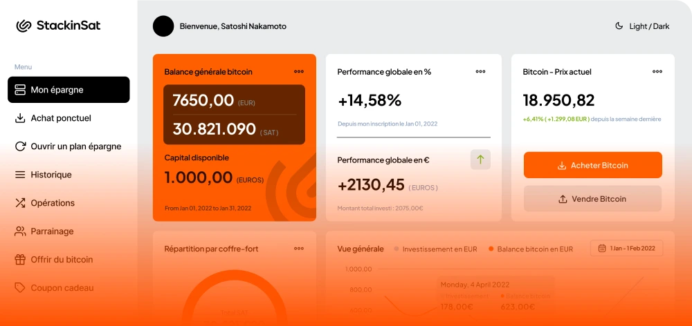 Homepage of the StackinSat application